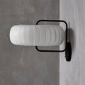 Modern black & white gathered fabric pumpkin wall sconce bedroom light