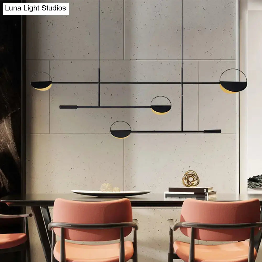 Modern black & white geometric pendant light fixture kitchen island