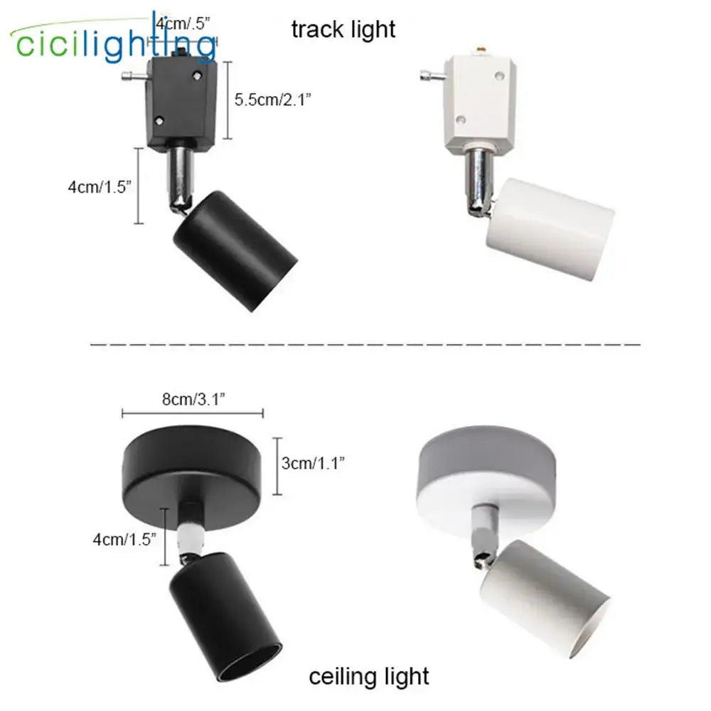 Modern black & white industrial ceiling light kitchen track lighting