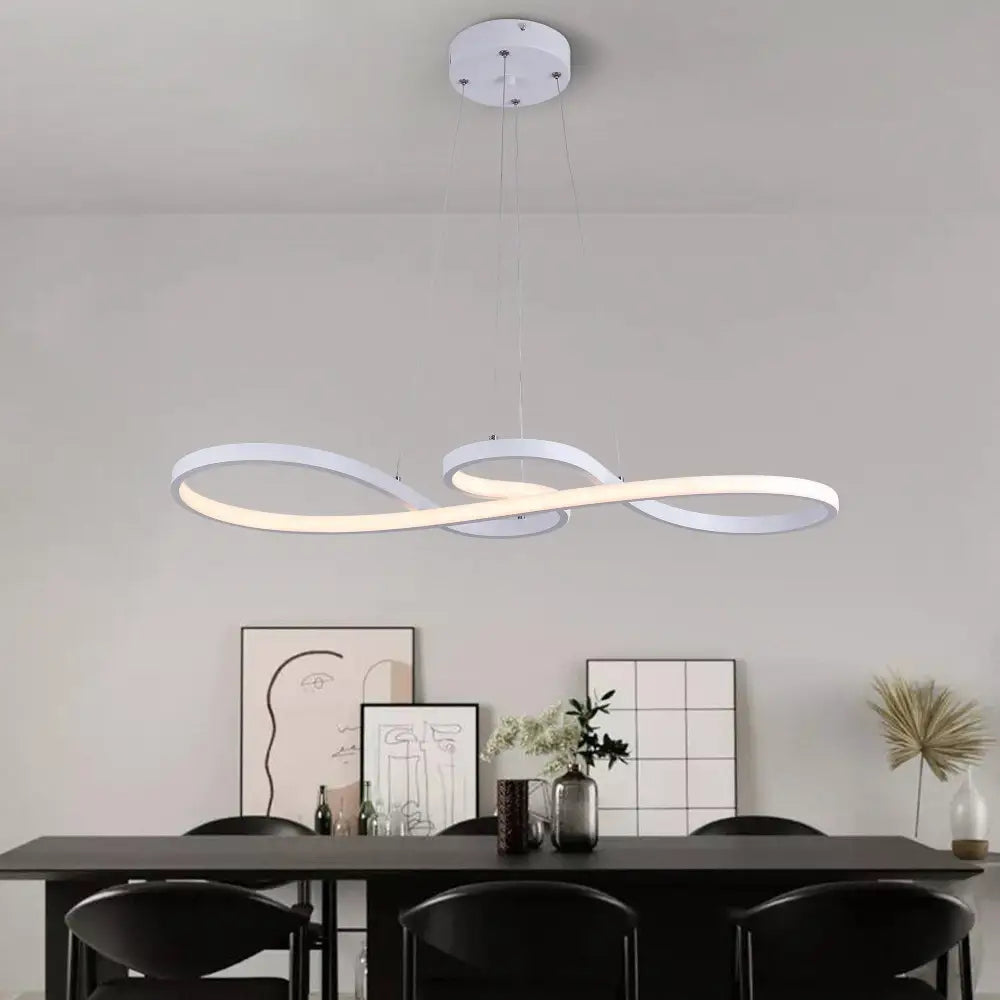 Modern black & white infinity acrylic chandelier led dining room light