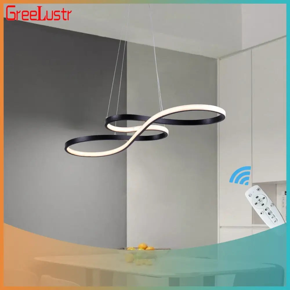 Modern black & white infinity acrylic chandelier led dining room light