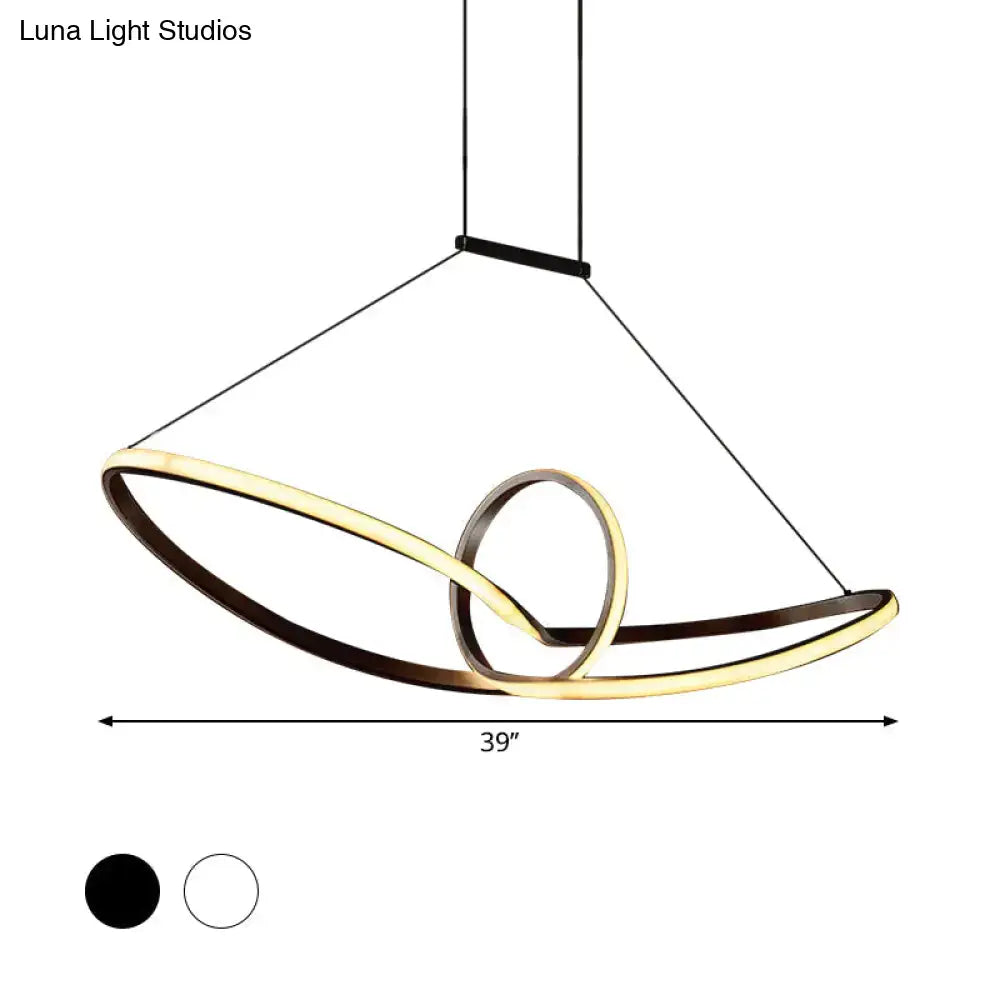 Modern black & white knotting island pendant – kitchen led light