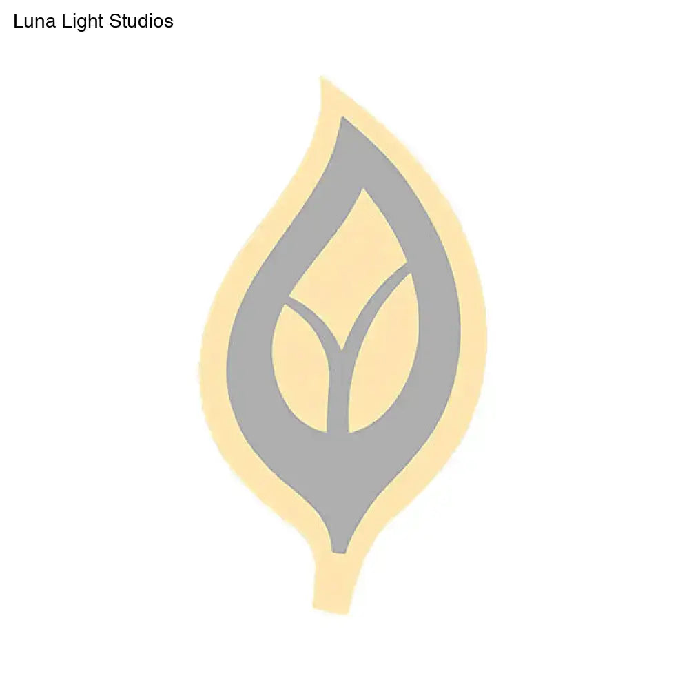 Modern black & white leaf sconce light bedroom wall lamp