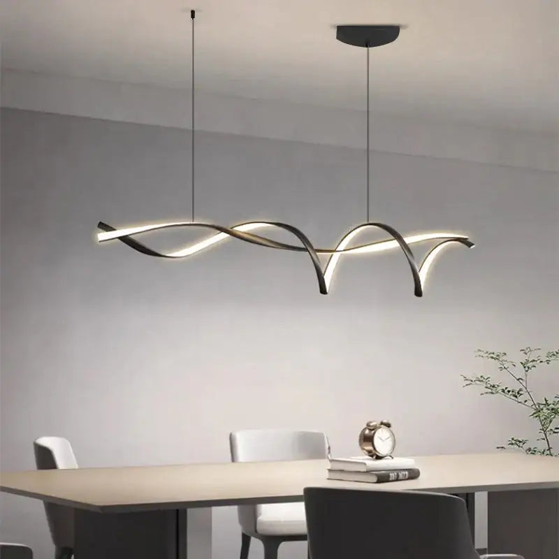 Modern black & white led chandelier – dining room pendant light