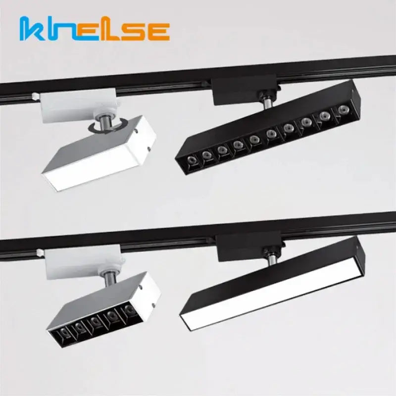 Modern black & white led linear grille track spotlights living room