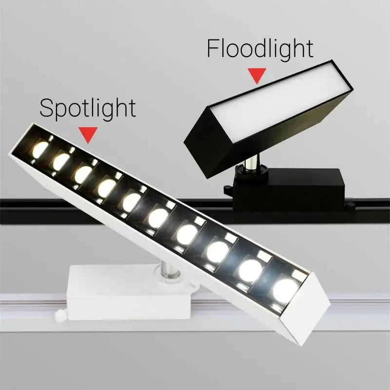 Modern black & white led linear grille track spotlights living room
