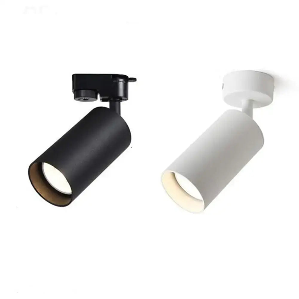 DecorBites™ Black White LED GU10 Track Lamps for Shop Rail, Aluminum Spotlights for Clothing Store