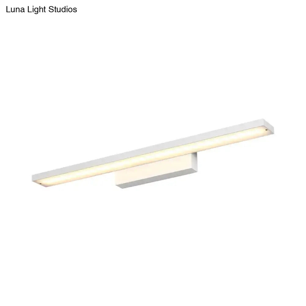 DecorBites™ Sleek Black/White Vanity Lamp w/ Rectangular Shade & LED Acrylic Wall Light - 16"/23.5" Simplistic Fixture for Mirrors