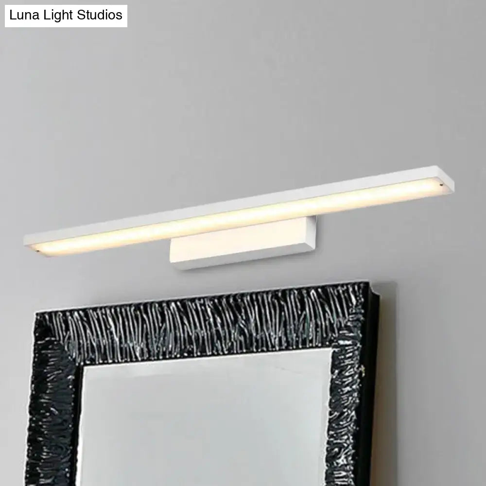 DecorBites™ Sleek Black/White Vanity Lamp w/ Rectangular Shade & LED Acrylic Wall Light - 16"/23.5" Simplistic Fixture for Mirrors