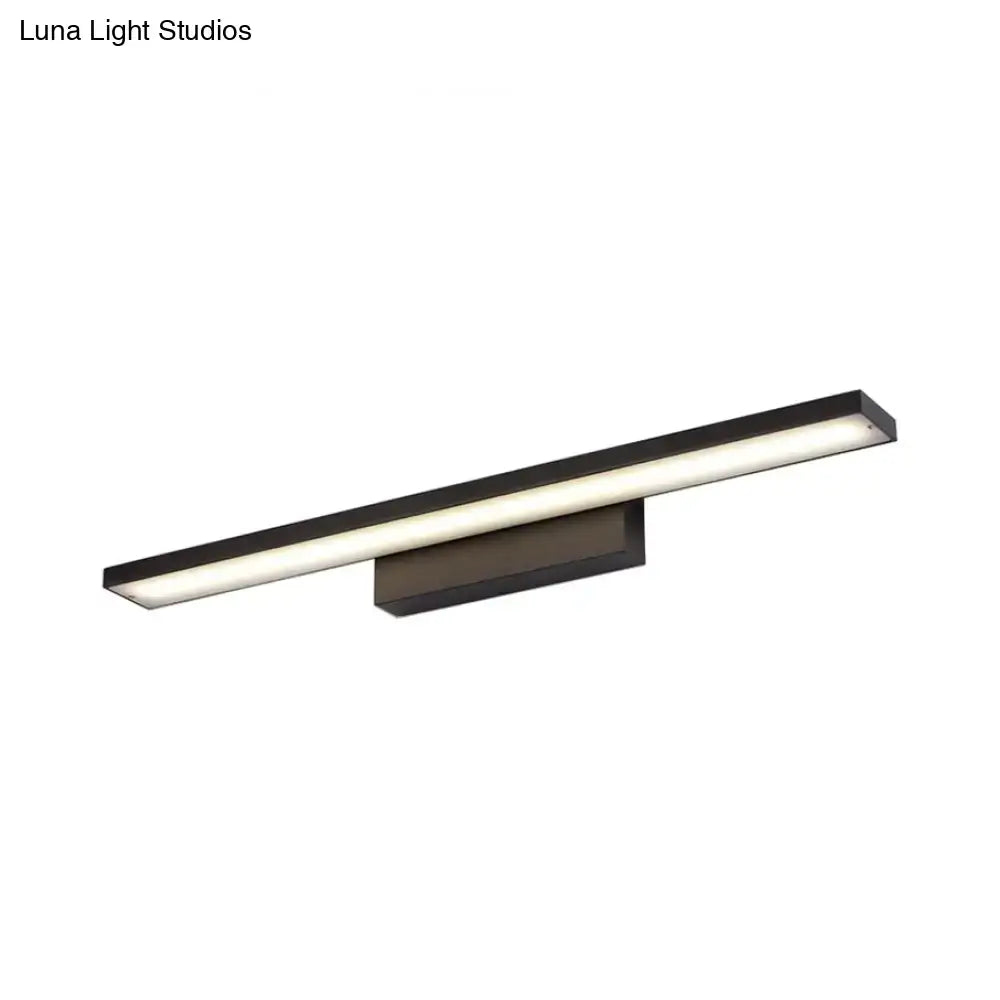 DecorBites™ Sleek Black/White Vanity Lamp w/ Rectangular Shade & LED Acrylic Wall Light - 16"/23.5" Simplistic Fixture for Mirrors