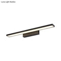 DecorBites™ Sleek Black/White Vanity Lamp w/ Rectangular Shade & LED Acrylic Wall Light - 16"/23.5" Simplistic Fixture for Mirrors