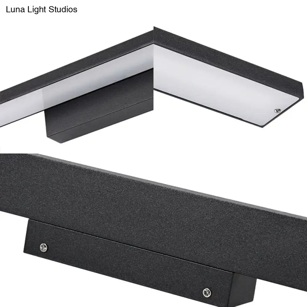 DecorBites™ Sleek Black/White Vanity Lamp w/ Rectangular Shade & LED Acrylic Wall Light - 16"/23.5" Simplistic Fixture for Mirrors
