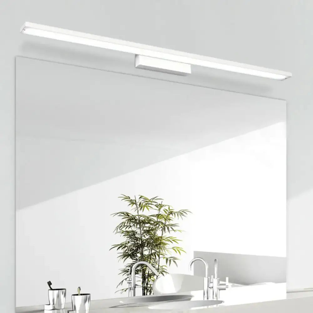 DecorBites™ Sleek Black/White Vanity Lamp w/ Rectangular Shade & LED Acrylic Wall Light - 16"/23.5" Simplistic Fixture for Mirrors