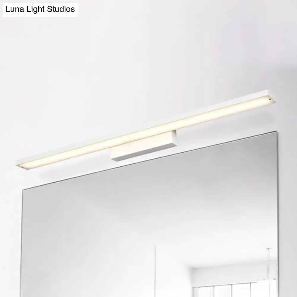 DecorBites™ Sleek Black/White Vanity Lamp w/ Rectangular Shade & LED Acrylic Wall Light - 16"/23.5" Simplistic Fixture for Mirrors