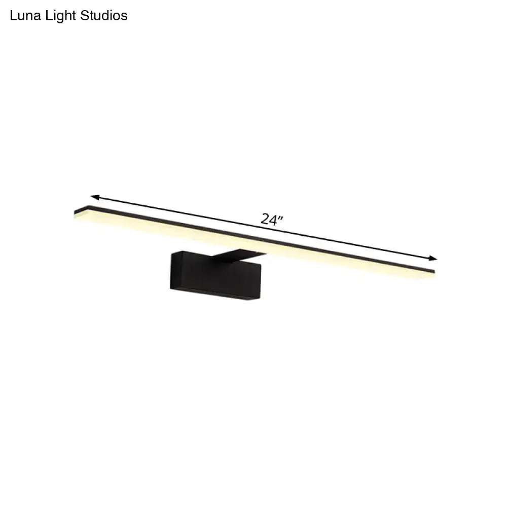DecorBites™ Nordic Black/White Acrylic Vanity Lamp - 16.5"/20" LED Rectangle Sconce Light for Bathroom in Warm/White