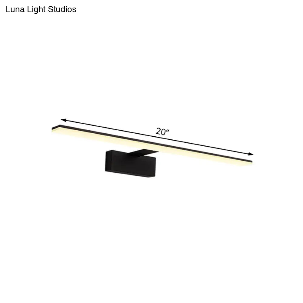 DecorBites™ Nordic Black/White Acrylic Vanity Lamp - 16.5"/20" LED Rectangle Sconce Light for Bathroom in Warm/White