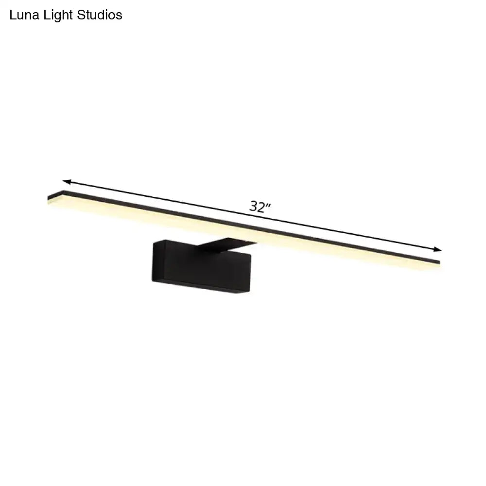 DecorBites™ Nordic Black/White Acrylic Vanity Lamp - 16.5"/20" LED Rectangle Sconce Light for Bathroom in Warm/White