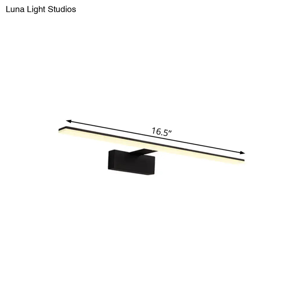 DecorBites™ Nordic Black/White Acrylic Vanity Lamp - 16.5"/20" LED Rectangle Sconce Light for Bathroom in Warm/White
