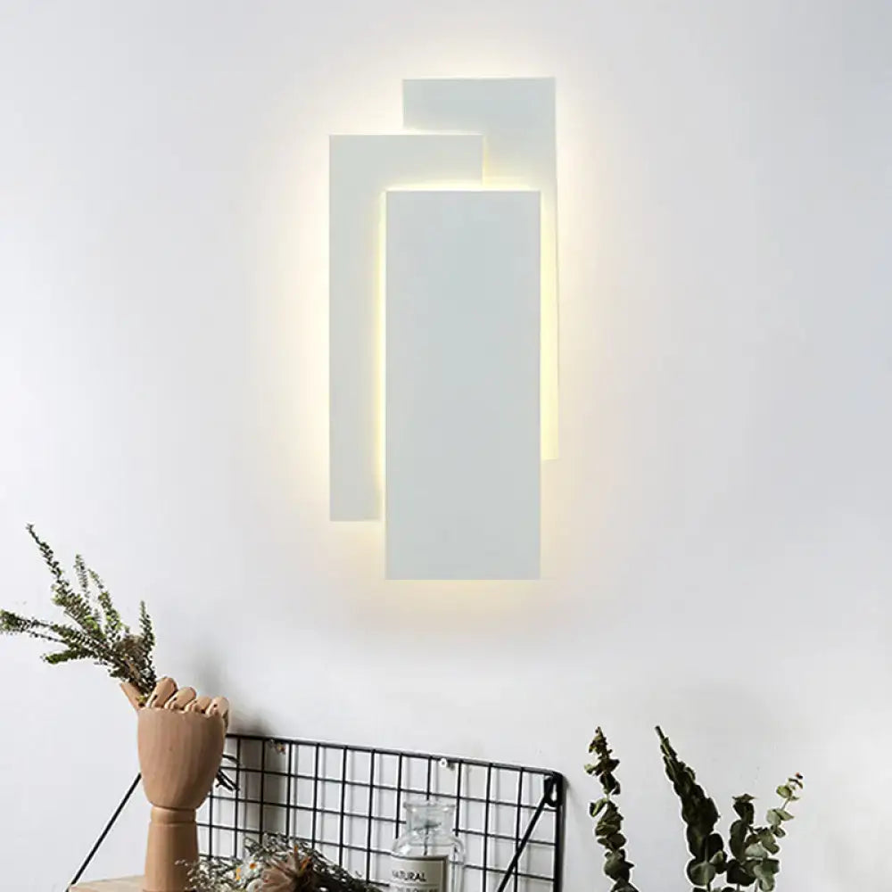 DecorBites™ Modern LED Wall Lamp - Aluminum Rectangle Wall Light with Warm/White Lighting - Black/White