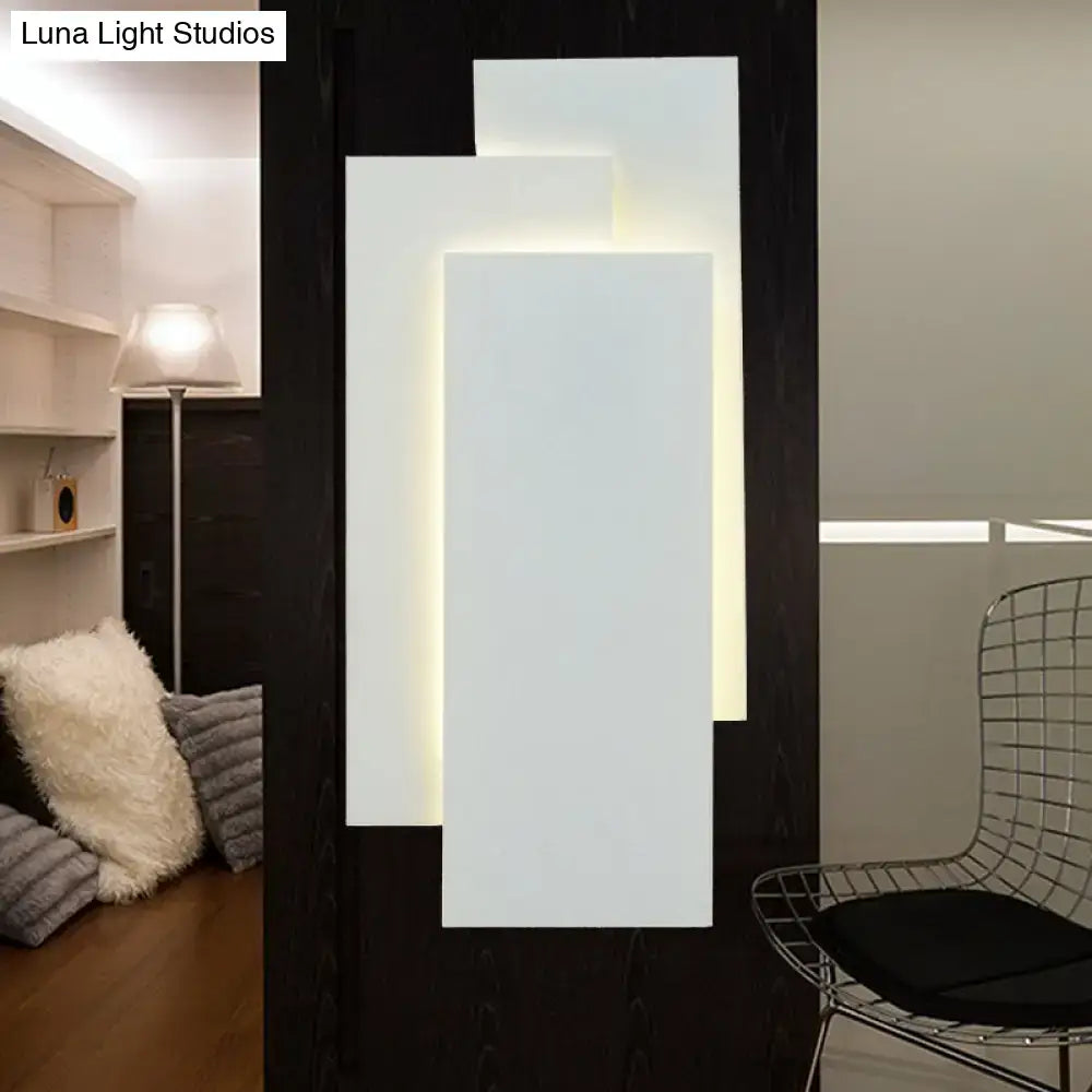 DecorBites™ Modern LED Wall Lamp - Aluminum Rectangle Wall Light with Warm/White Lighting - Black/White