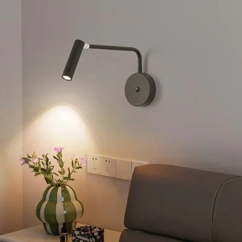 Modern black & white led wall lamp bedroom sconce with switch