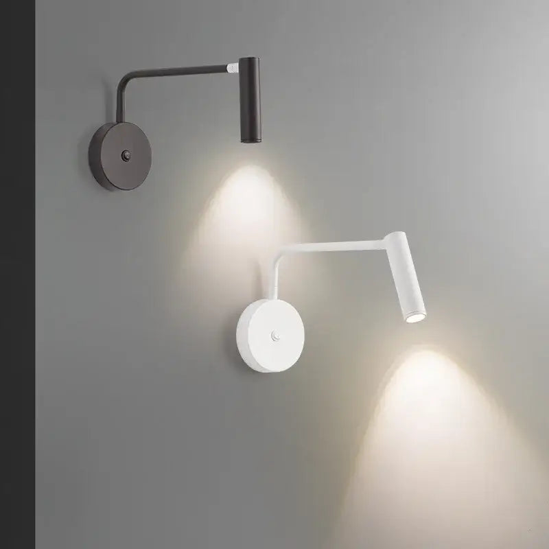 Modern black & white led wall lamp bedroom sconce with switch