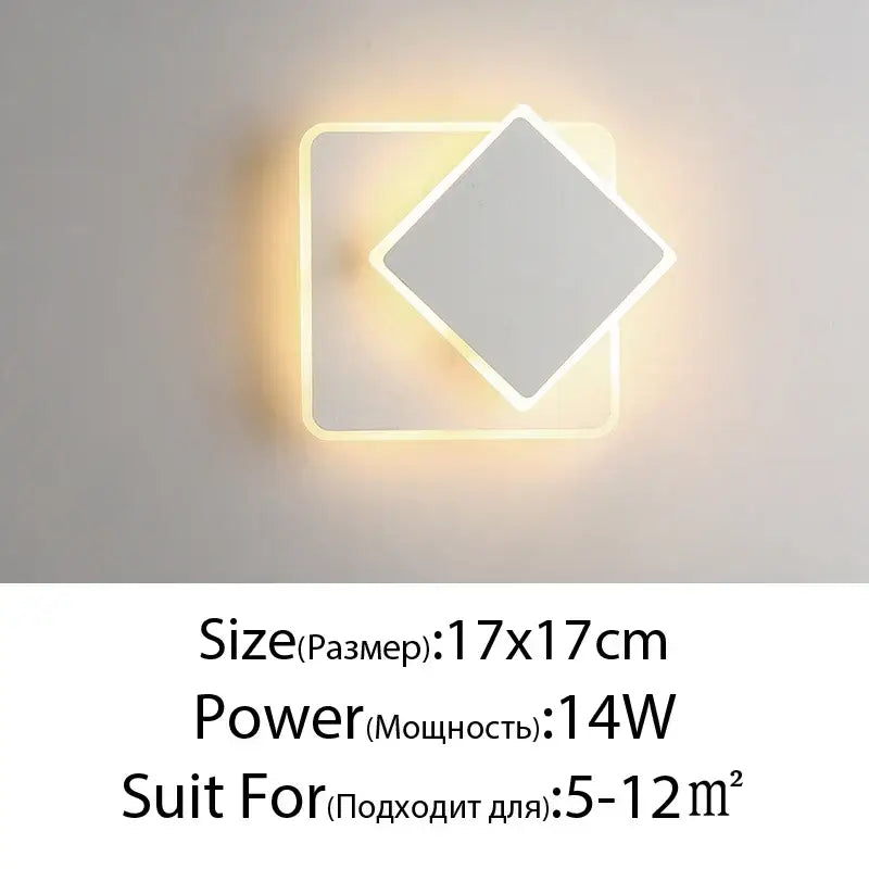 Modern black & white led wall lamps for bedroom sculptural spin design