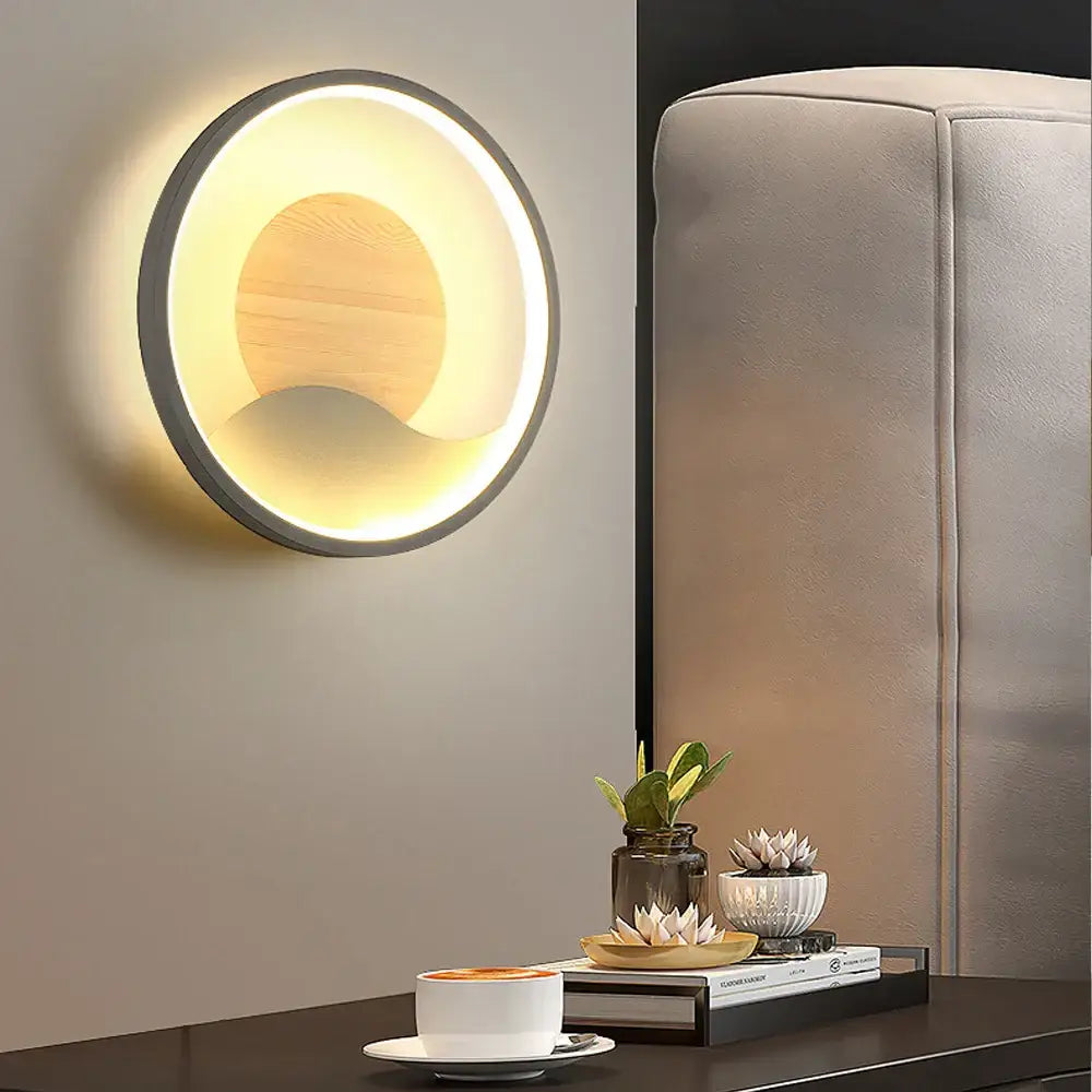 Modern black & white led wall light – bedroom geometric sconce