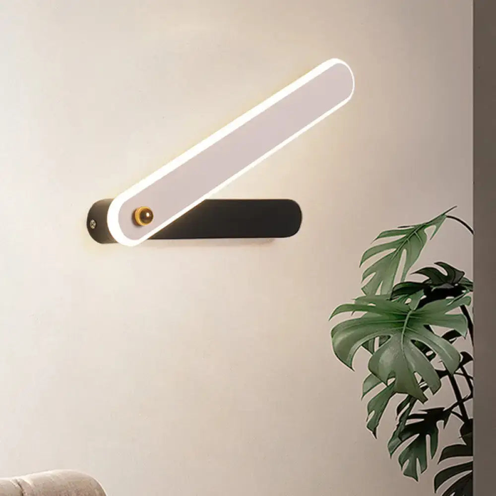 Modern black & white led wall mount fixture bedroom sconce