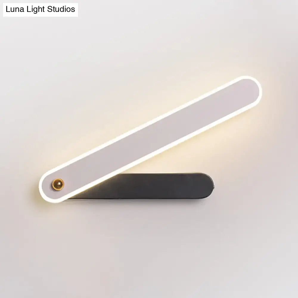 Modern black & white led wall mount fixture bedroom sconce