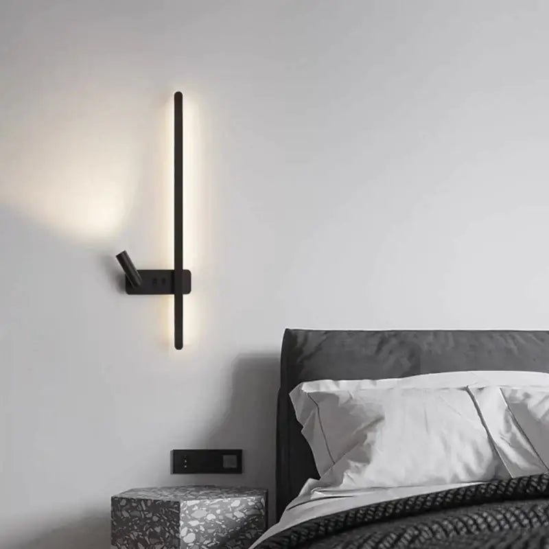 Modern black & white led wall sconce bedroom adjustable spotlight