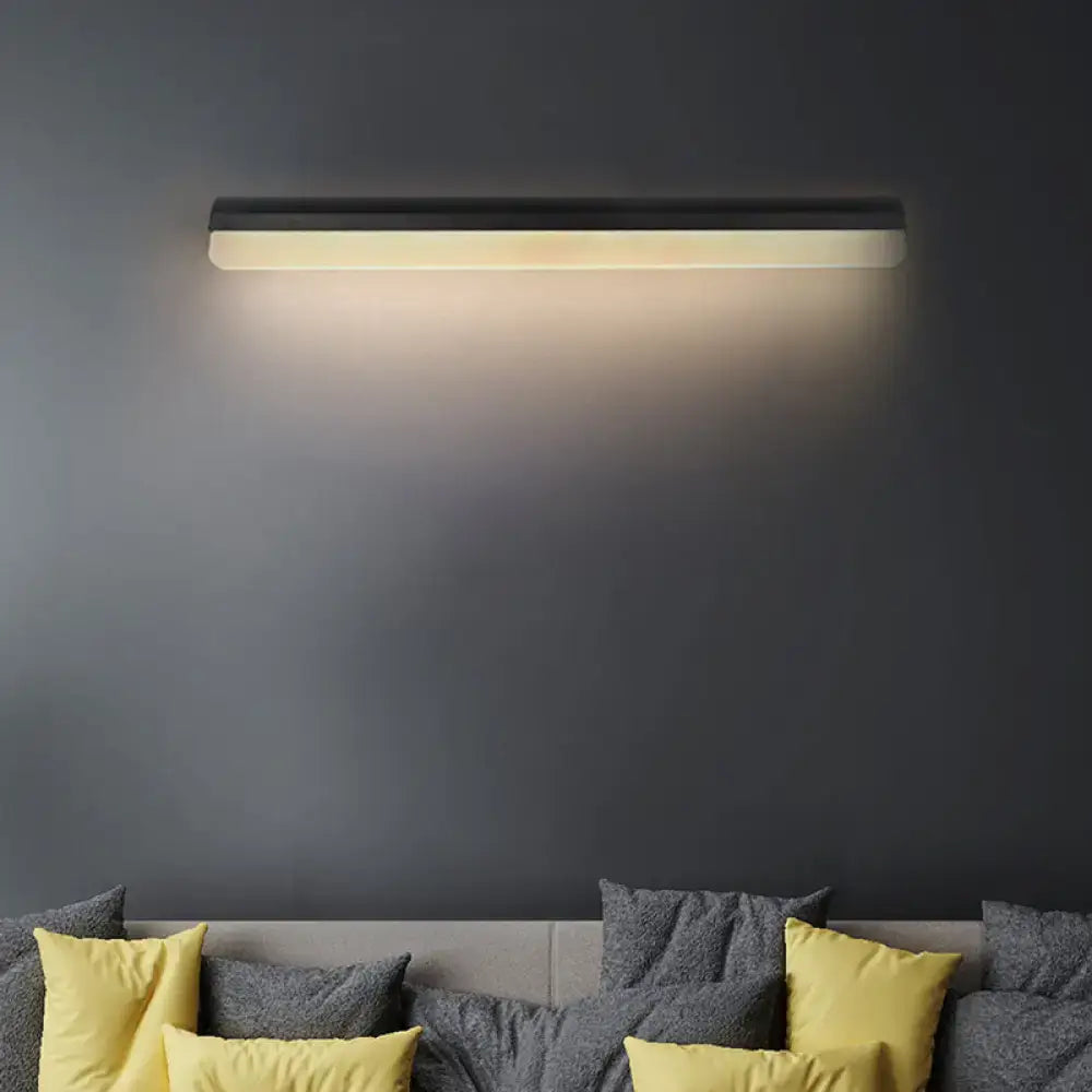 DecorBites™ Contemporary LED Vanity Wall Sconce in White/Black Acrylic - 16"/19.5"/23.5" Wide