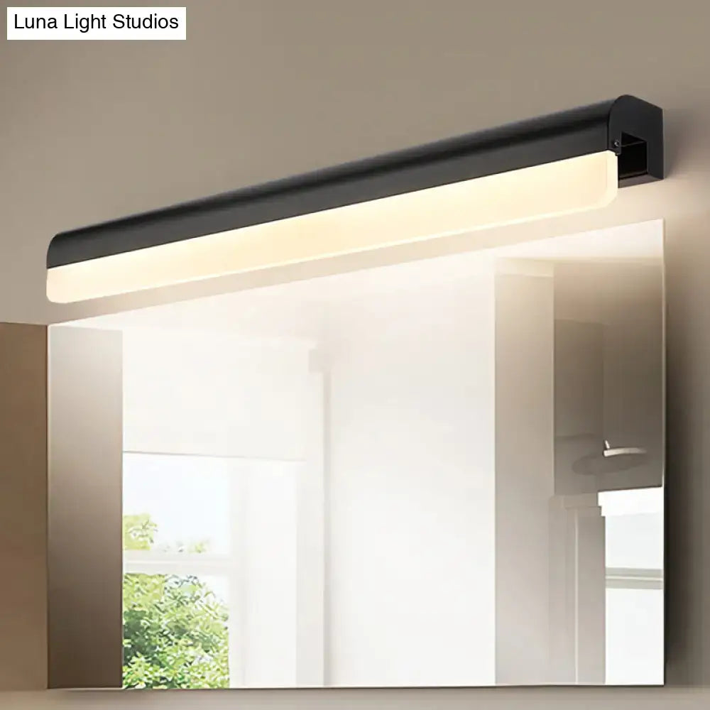 DecorBites™ Contemporary LED Vanity Wall Sconce in White/Black Acrylic - 16"/19.5"/23.5" Wide