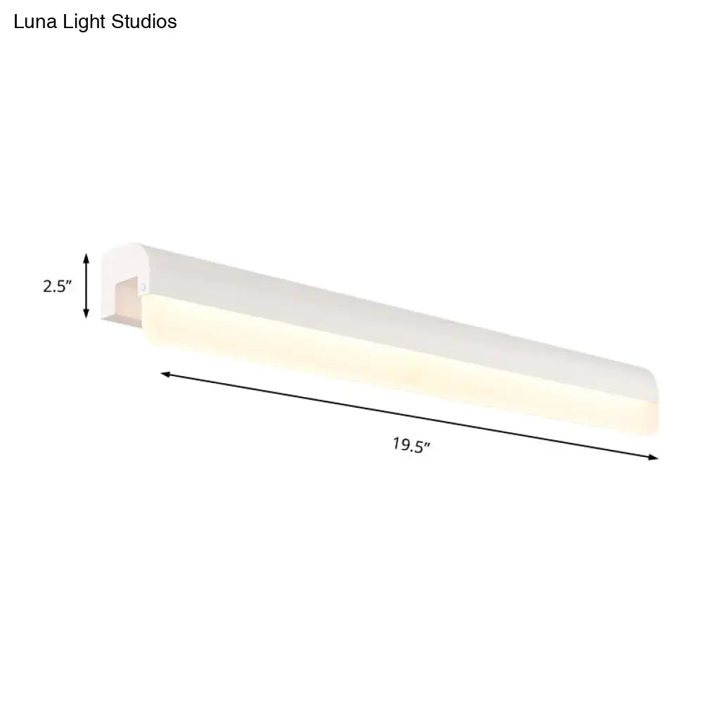 DecorBites™ Contemporary LED Vanity Wall Sconce in White/Black Acrylic - 16"/19.5"/23.5" Wide