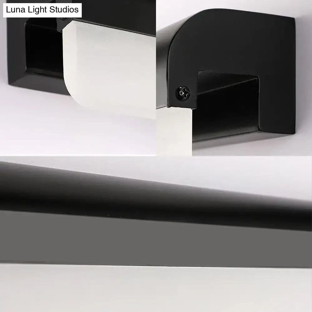 DecorBites™ Contemporary LED Vanity Wall Sconce in White/Black Acrylic - 16"/19.5"/23.5" Wide
