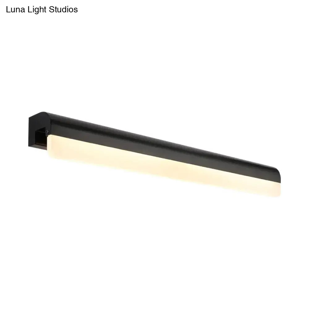 DecorBites™ Contemporary LED Vanity Wall Sconce in White/Black Acrylic - 16"/19.5"/23.5" Wide