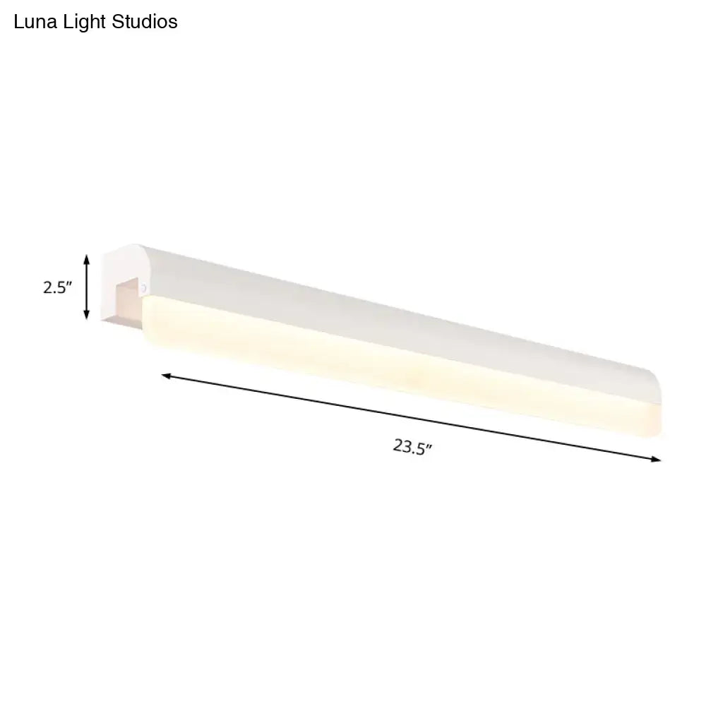 DecorBites™ Contemporary LED Vanity Wall Sconce in White/Black Acrylic - 16"/19.5"/23.5" Wide