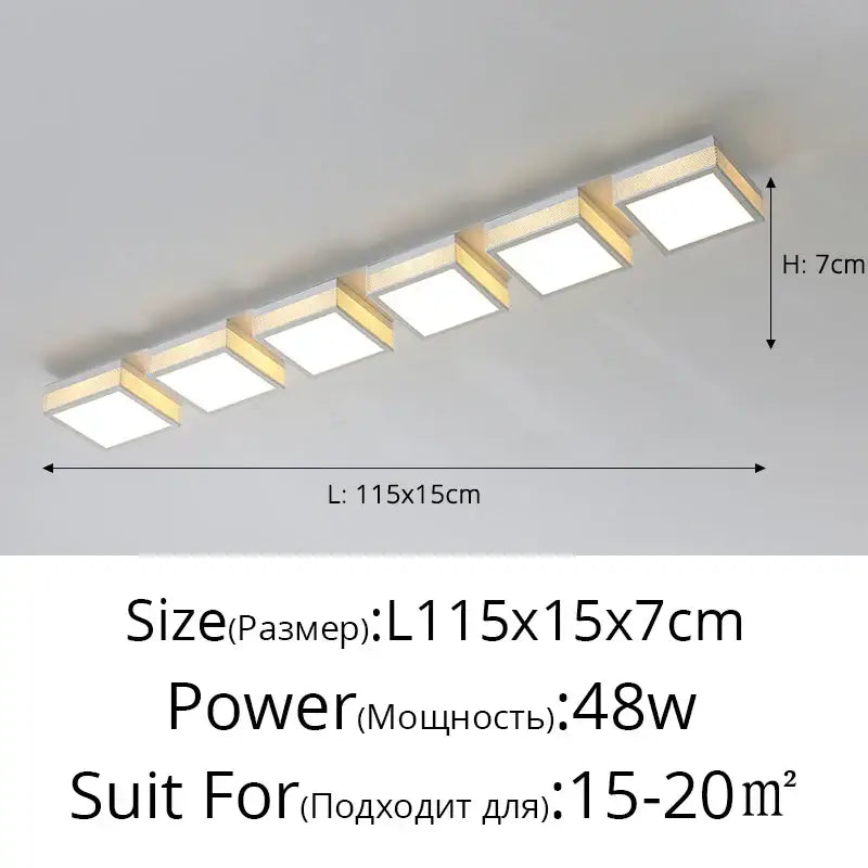 Modern black & white mesh led ceiling lights bedroom square fixture
