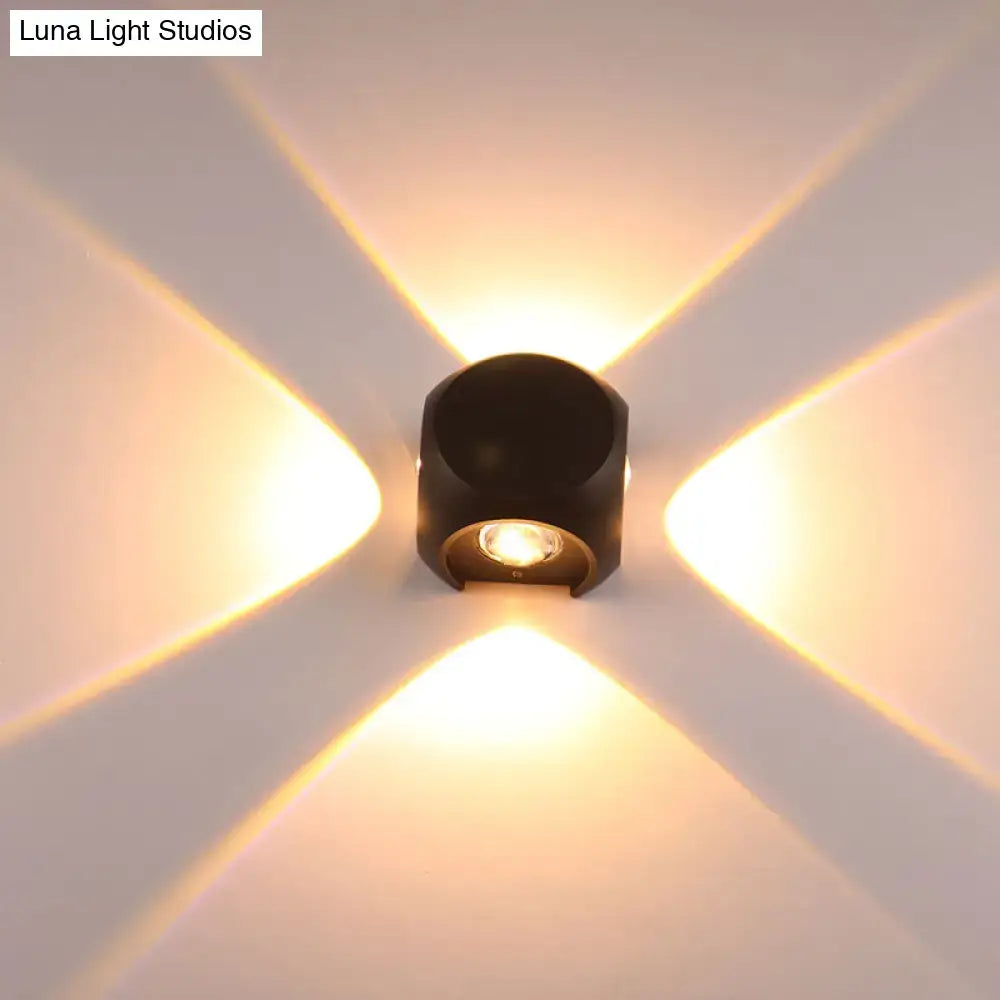 Modern black & white mini cube wall lamp living room sconce