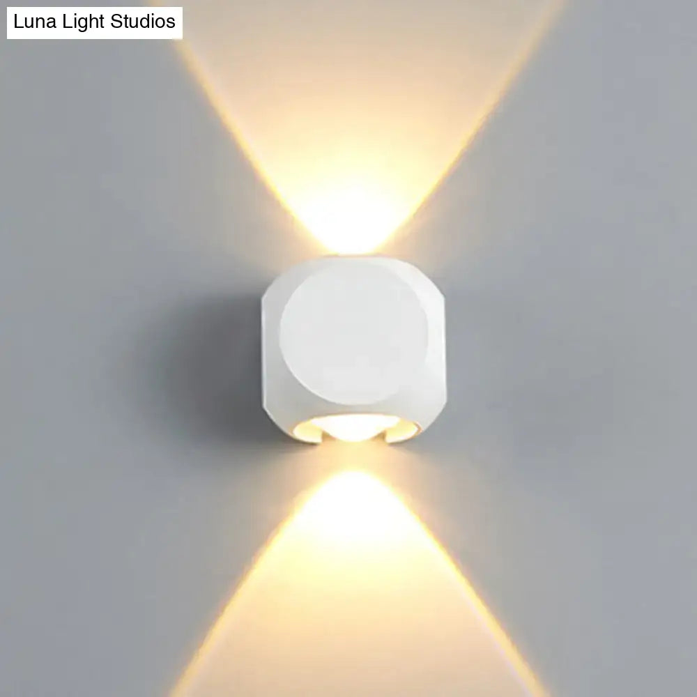 Modern black & white mini cube wall lamp living room sconce