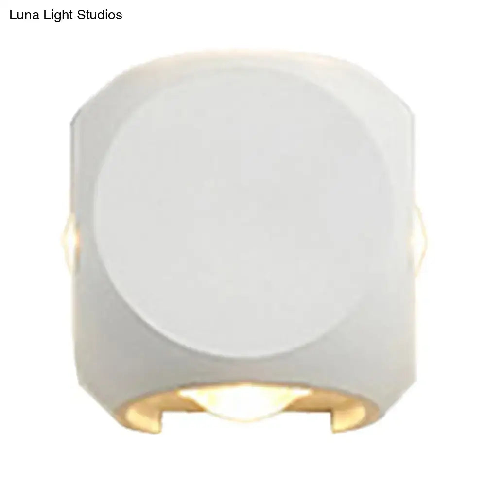 Modern black & white mini cube wall lamp living room sconce