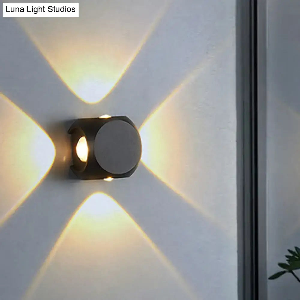Modern black & white mini cube wall lamp living room sconce