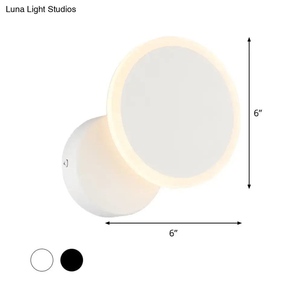 Modern black & white minimalist led wall sconce – living room light