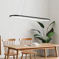 DecorBites™ Modern Oval Suspended LED Restaurant Island Light in Black/White: Stylish Metal Fixture