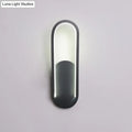 Modern black & white oval led wall sconce parlor warm white light