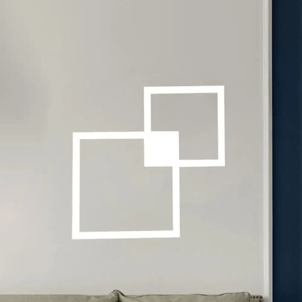 Modern black & white overlapping square acrylic shade wall sconce dining room