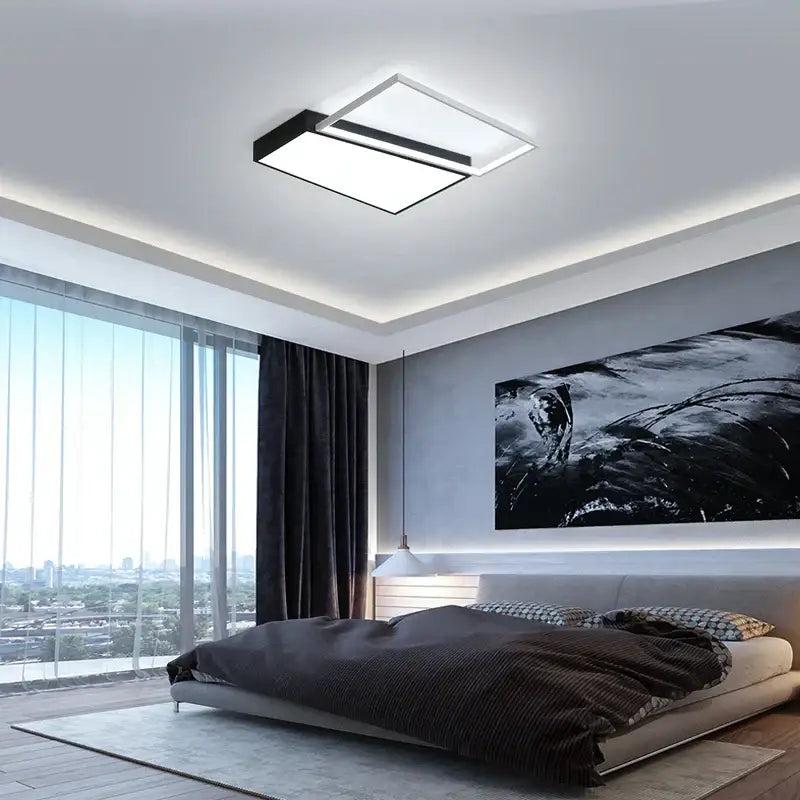 Modern black & white rectangular ceiling light bedroom lamp ceiling