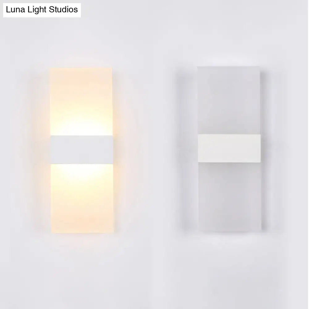 DecorBites™ Minimalist Black/White Rectangular LED Sconce Light - Thinnest Wall Mounted Lamp in Warm/White Light - 11.5"/16" W