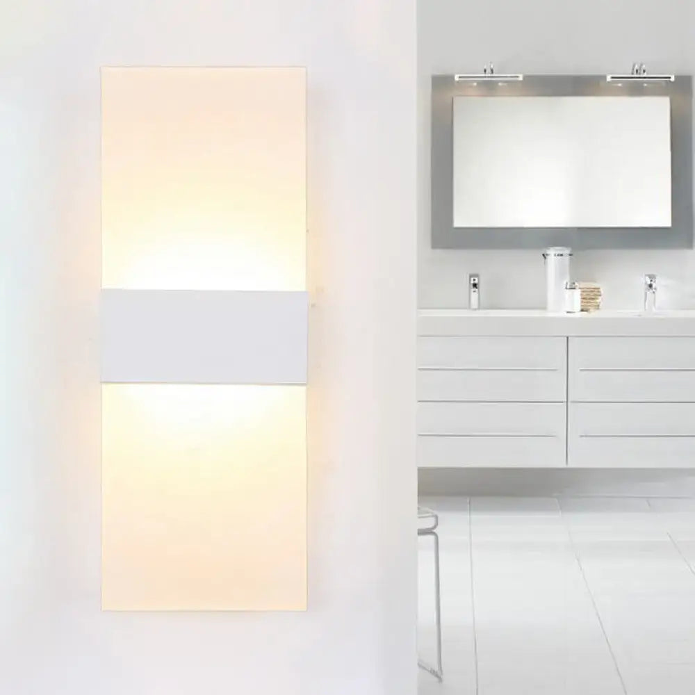 DecorBites™ Minimalist Black/White Rectangular LED Sconce Light - Thinnest Wall Mounted Lamp in Warm/White Light - 11.5"/16" W