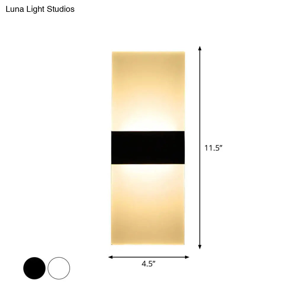 DecorBites™ Minimalist Black/White Rectangular LED Sconce Light - Thinnest Wall Mounted Lamp in Warm/White Light - 11.5"/16" W